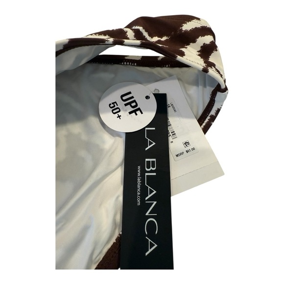 La Blanca Fierce Lines Java Hipster Bikini Bottom Size 12 & 16 NEW Brown UPF 50 - Picture 12 of 14